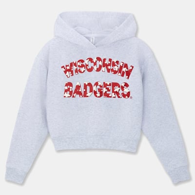 Wisconsin Badgers ZooZatz Girls Youth Cropped Hoodie - Heather Gray