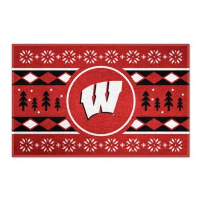 Wisconsin Badgers Logo Brands 19" x 30" Holiday Sweater Starter Mat