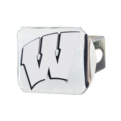 Wisconsin Badgers Logo Brands Chrome on Chrome Hitch Cover