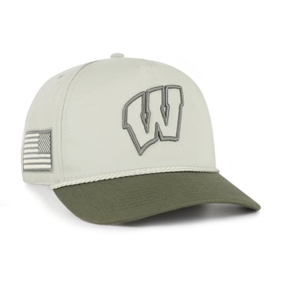 Wisconsin Badgers '47 Operation Hat Trick Rope Hitch Adjustable Hat - Light Green/Hunter Green