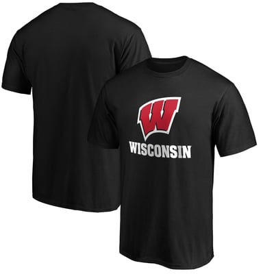 Wisconsin Badgers Lockup Team T-Shirt - Black