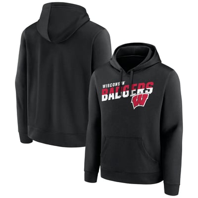 Wisconsin Badgers Quick Slant Pullover Hoodie - Black