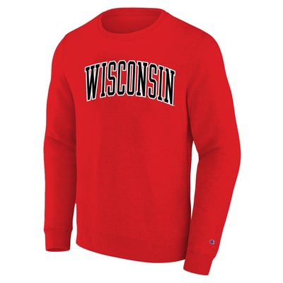  Wisconsin Badgers Champion Arch Applique Big & Tall Sweatshirt - Red