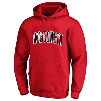  Wisconsin Badgers Champion Arch Over Tackle Twill Hoodie - Red