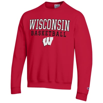 Wisconsin Badgers Champion Basketball Stack Sweatshirt - Red