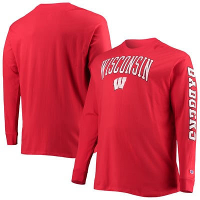 Wisconsin Badgers Champion Big & Tall Arch Over Logo Long Sleeve T-Shirt - Red