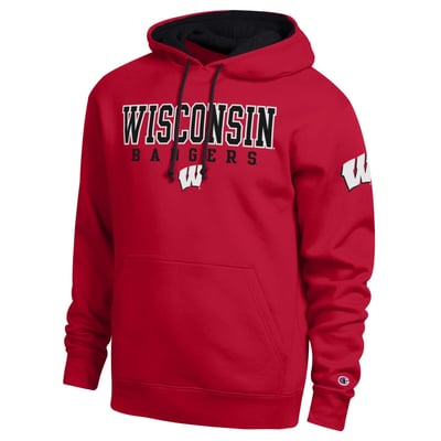  Wisconsin Badgers Champion Contrast Hoodie - Red