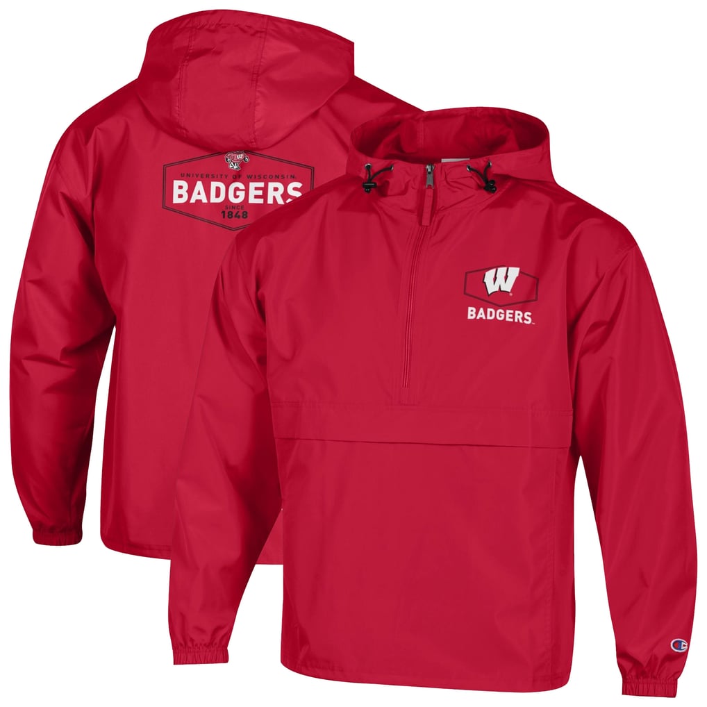 Wisconsin Badgers Champion Delay Packable Half-Zip Jacket - Red