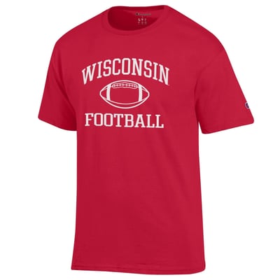 Wisconsin Badgers Champion Football Icon T-Shirt - Red