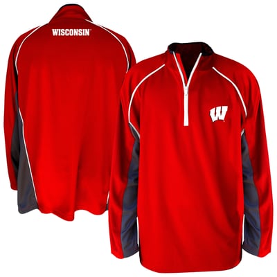 Wisconsin Badgers Fanatics Big & Tall Quarter-Zip Raglan Jacket - Red