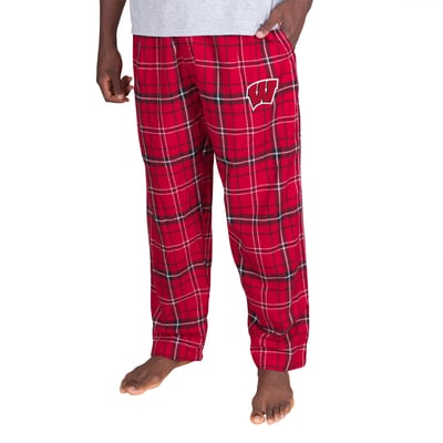 Wisconsin Badgers Fanatics Big & Tall Ultimate Plaid Flannel Pajama Pants - Red/Black