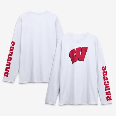 Wisconsin Badgers Logo Athletic Primary Logo Long Sleeve T-Shirt - White