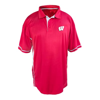 Wisconsin Badgers Profile Big & Tall Color Block Panel Polo Men's - Red