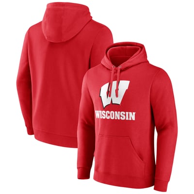 Wisconsin Badgers Lockup Team Pullover Hoodie - Red