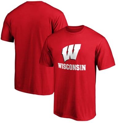 Wisconsin Badgers Lockup Team T-Shirt - Red