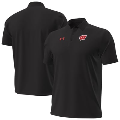 Wisconsin Badgers Under Armour 2026 Sideline ArmourDry Polo - Black