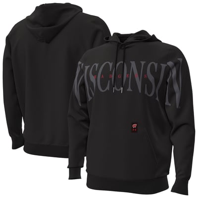 Wisconsin Badgers Under Armour 2026 Sideline Overlay Icon Fleece Hoodie - Black