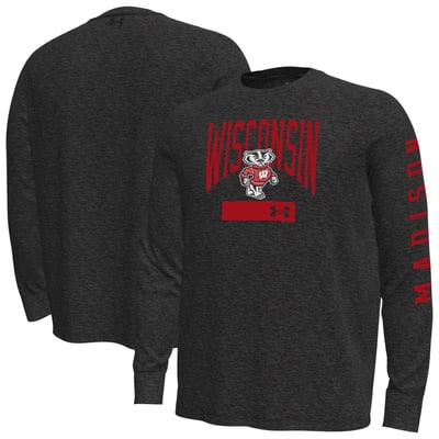  Wisconsin Badgers Under Armour Gameday Motion Heavyweight Long Sleeve T-Shirt - Black