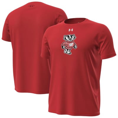  Wisconsin Badgers Under Armour Core Tech Stretch T-Shirt - Red