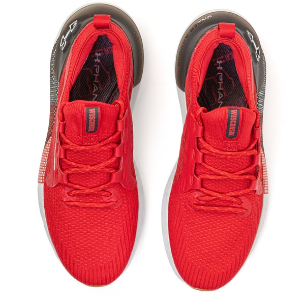 Under Armour HOVR Phantom 3 Wisconsin Badgers White Red Mens 8 Womens 9.5 NCAA Men main image 3