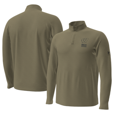 Wisconsin Badgers Under Armour 2026 Freedom Collection Motion Quarter-Zip Pullover - Tan