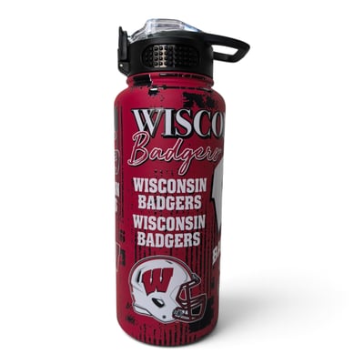 Wisconsin Badgers Pegasus 32oz Stainless Steel ProPress Water Bottle
