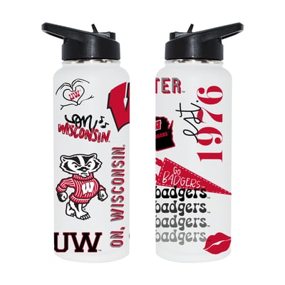 Wisconsin Badgers The Memory Company 34oz. Loco Stainless Steel Quencher Bottle