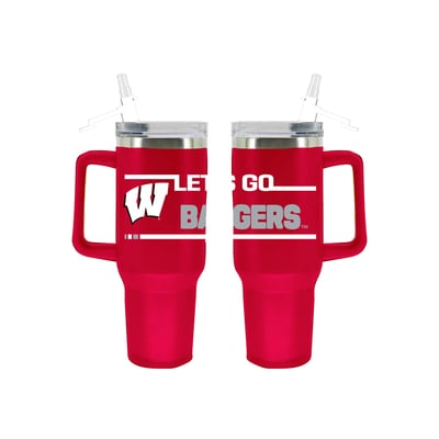 Wisconsin Badgers The Memory Company 40oz. Stainless Steel Team Color Tumbler with Flip Straw