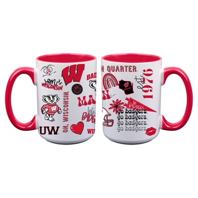 Wisconsin Badgers The Memory Company Two-Piece 15oz. Loco Coffee Mug Set