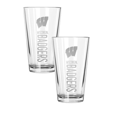 Wisconsin Badgers The Memory Company Two-Piece 16oz. Pinnacle Pint Glass Set