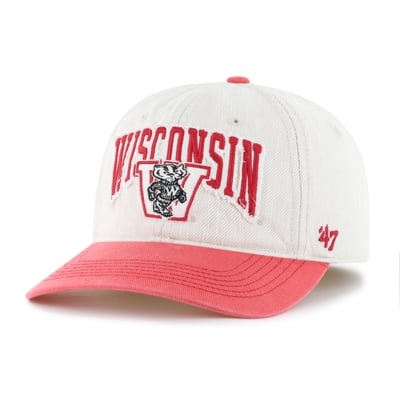  Wisconsin Badgers '47 Unisex Well Worn Clean Up Stretch Fit Hat - Cream