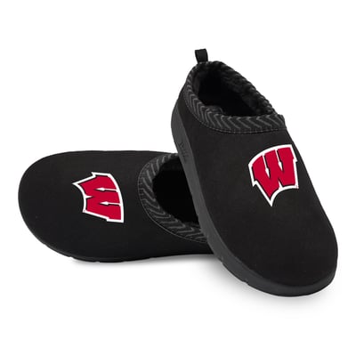 Wisconsin Badgers ISlide Unisex Primary Logo Mission Slippers - Black
