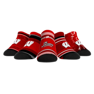  Wisconsin Badgers Rock Em Unisex Super Fan Five-Pack Low-Cut Socks Set - 