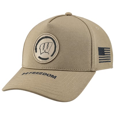  Wisconsin Badgers Under Armour Unisex Freedom Blitzing A-Frame Adjustable Hat - Tan