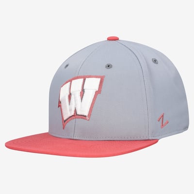  Wisconsin Badgers Zephyr Unisex Pastel Fitted Hat - Gray