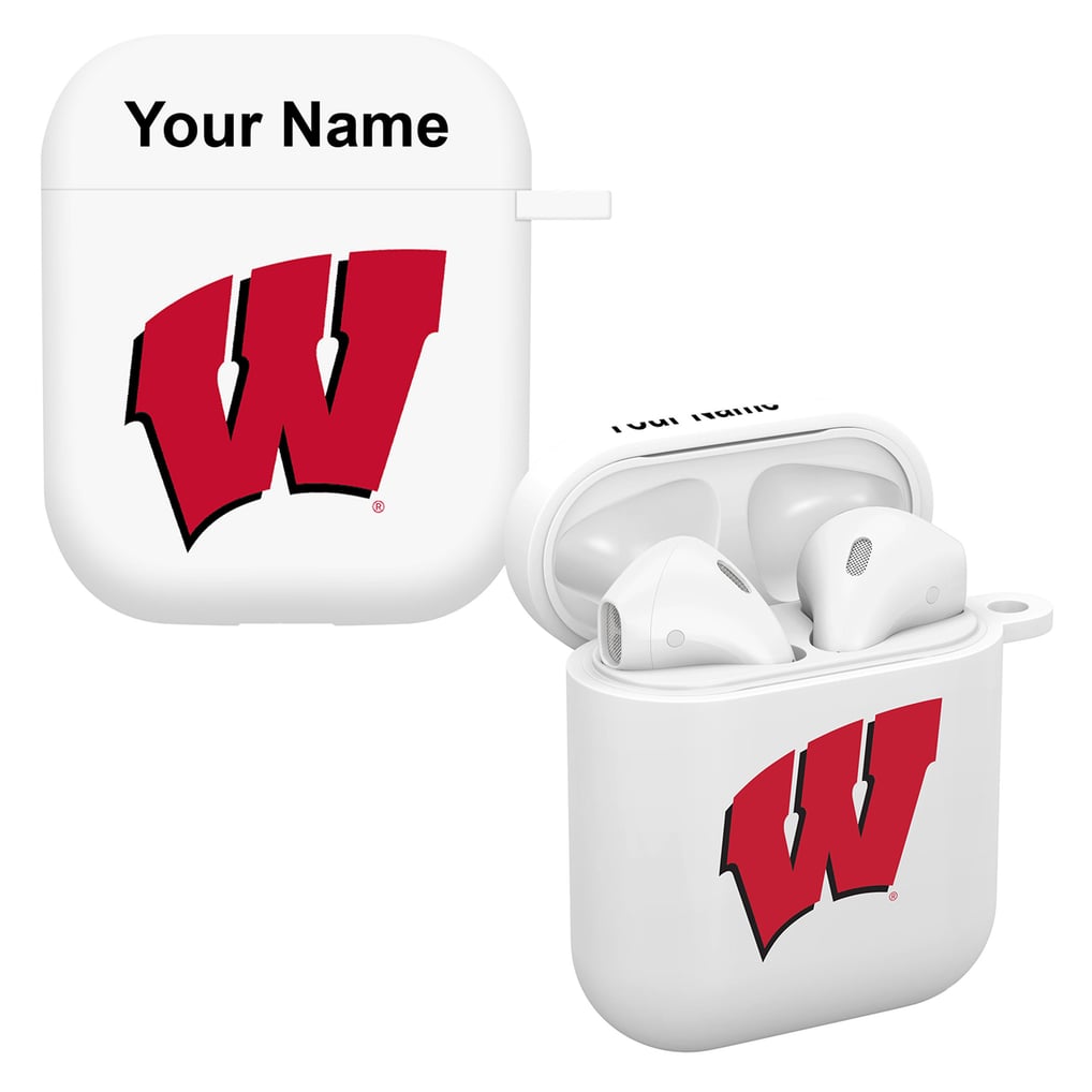 Wisconsin Badgers Personalized AirPods Case Cover - White