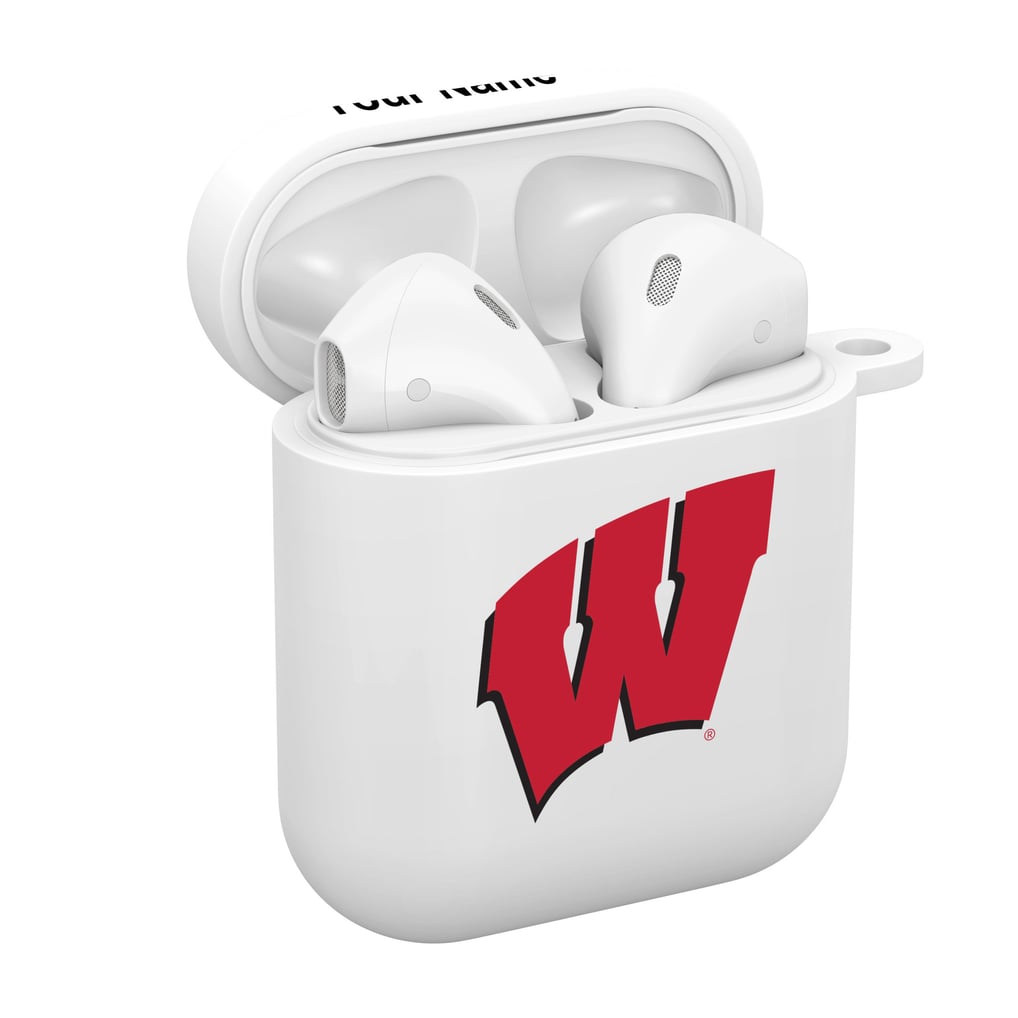 Wisconsin Badgers Personalized AirPods Case Cover - White