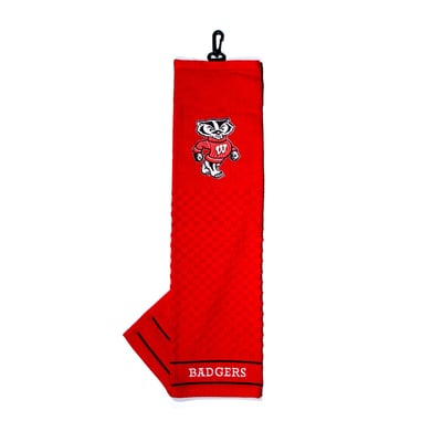 Wisconsin Badgers 16" X 22" Tri-Fold Embroidered Scrubber Golf Towel