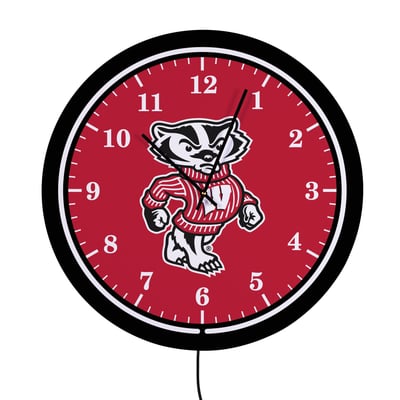 Wisconsin Badgers 18" Lighted Round LED Wall Clock