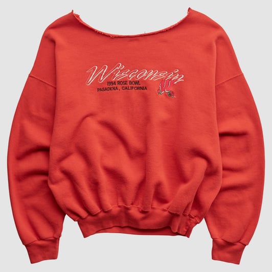 Wisconsin Badgers 1994 Pullover Sweatshirt - Red - L by Fanatics Real Vintage