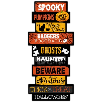 Wisconsin Badgers 24'' Halloween Celebration Stack Sign