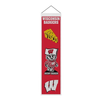 Wisconsin Badgers 8" x 32" Icons Banner