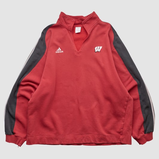 Wisconsin Badgers Adidas 2000s Pullover Sweatshirt - Red - L by Fanatics Real Vintage
