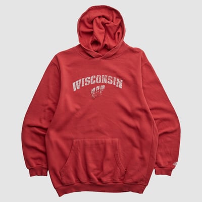 Wisconsin Badgers Adidas 2010s Hooded Pullover Sweatshirt - Red - S by Fanatics Real Vintage