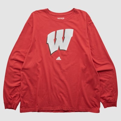 Wisconsin Badgers Adidas 2010s Long Sleeve T-shirt - Red - L by Fanatics Real Vintage