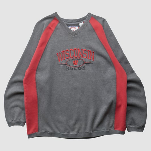 Wisconsin Badgers CADRE 2000s Sweatshirt - Gray - XL by Fanatics Real Vintage