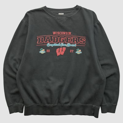 Wisconsin Badgers Crown USA Sport 2007 Sweatshirt - Black - XL by Fanatics Real Vintage