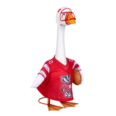 Wisconsin Badgers Gameday Porch Goose Statue & Team Uniform Set