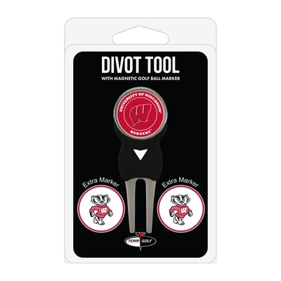 Wisconsin Badgers Golf Divot Tool Pack with 3 Magnetic Markers