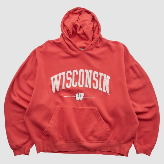 Wisconsin Badgers J America Sportswear 2010s Hooded Pullover Sweatshirt - Red - L by Fanatics Real Vintage